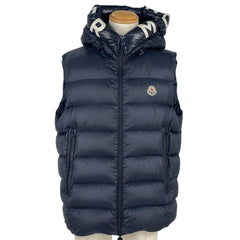 モンクレール モントルイユ ダウンベスト MONTREUIL GILET ジレ フード付き アウター ダウンベスト ネイビー メンズ 【中古】brapp