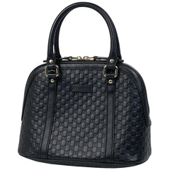 グッチ マイクログッチ シマ ハンドバッグ 2WAY ショルダーバッグ シグネチャー ハンドバッグ シマレザー ブラック 449654 レディース 【中古】
