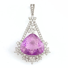 リメイク クンツァイト ペンダントトップ プラチナ メレダイヤ ペンダントトップ Pt950 クンツァイト ダイヤモンド レディースnbjwl