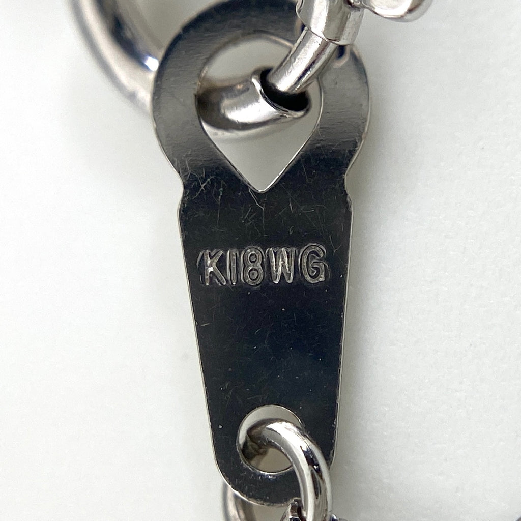 クロスモチーフ デザインリング WG ホワイトゴールド ペンダント メレダイヤ ネックレス K18 WG ダイヤモンド レディース 【中古】nbjwl