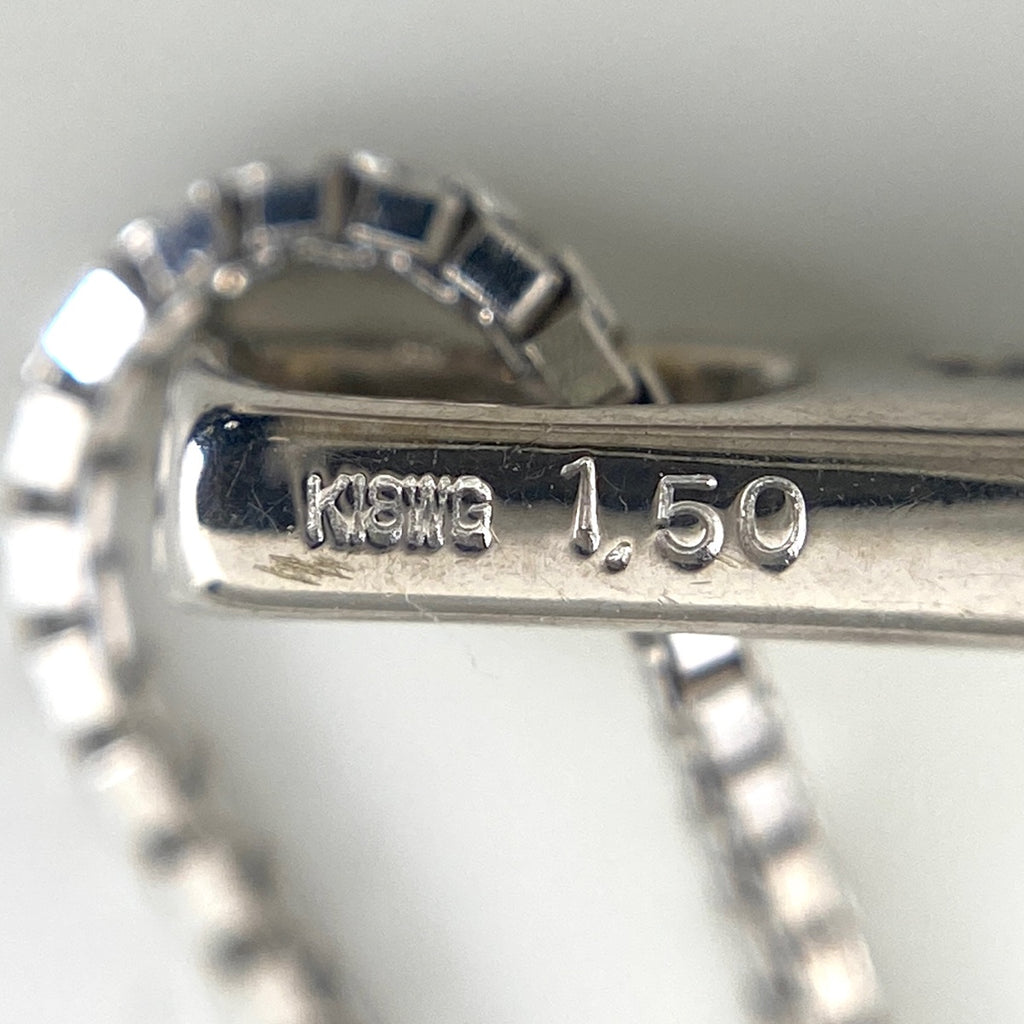 クロスモチーフ デザインリング WG ホワイトゴールド ペンダント メレダイヤ ネックレス K18 WG ダイヤモンド レディース 【中古】nbjwl