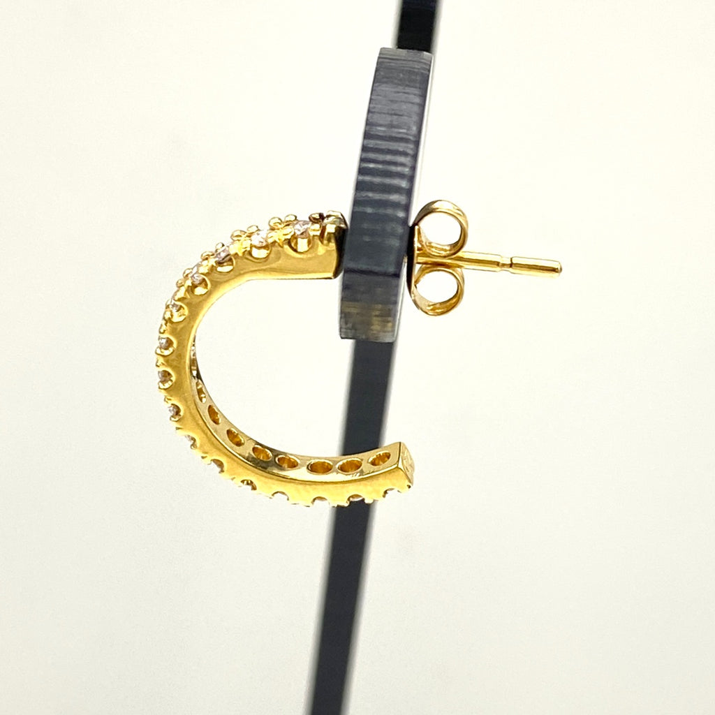 ダイヤモンド デザインピアス YG イエローゴールド ピアス K18 ダイヤモンド レディース 【中古】nbjwl