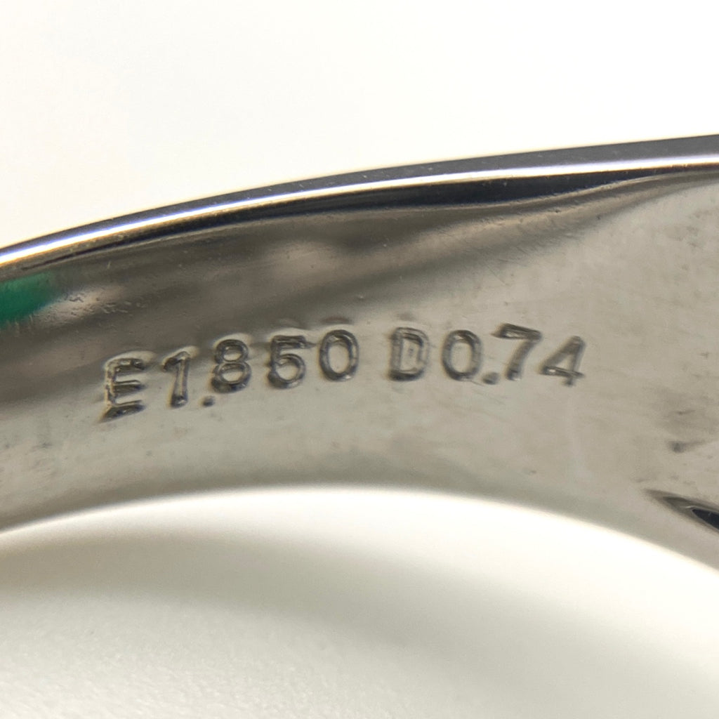 エメラルド デザインリング プラチナ メレダイヤ 指輪 リング 12号 Pt900 エメラルド ダイヤモンド レディース 【中古】nbjwl