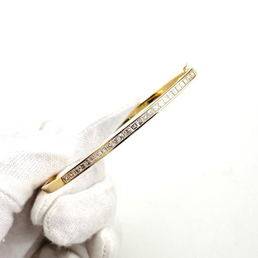メレダイヤ デザインブレスレット YG イエローゴールド 腕輪 ブレスレット K18 ダイヤモンド レディース 【中古】nbjwl