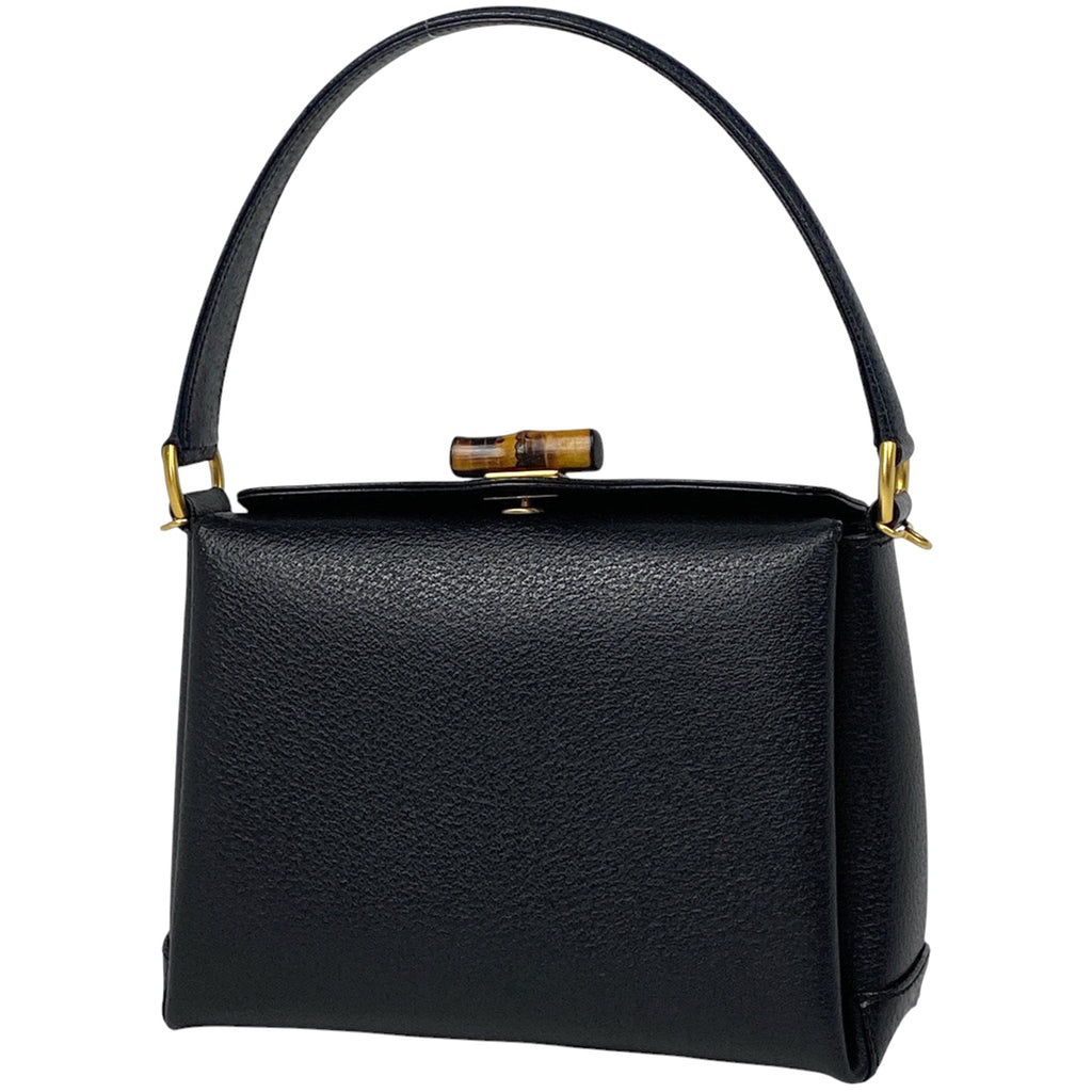 グッチ バンブー ハンドバッグ 2WAY ショルダーバッグ オールドグッチ 0009260175 ハンドバッグ レザー ブラック レディース 【中古】brbag