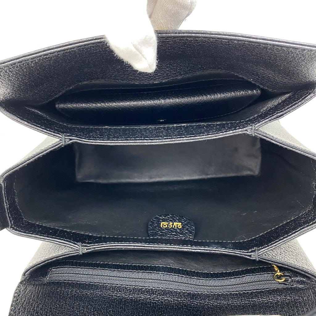 グッチ バンブー ハンドバッグ 2WAY ショルダーバッグ オールドグッチ 0009260175 ハンドバッグ レザー ブラック レディース 【中古】brbag