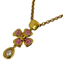 シャネル ココマーク チェーン ネックレス グリポア カラーストーン スイング ネックレス GP ゴールド レディース 【中古】bracc