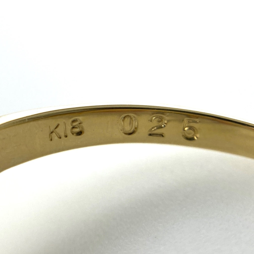 ルビー デザインリング YG イエローゴールド 指輪 メレダイヤ リング 10.5号 K18 ルビー ダイヤモンド レディース 【中古】nbjwl