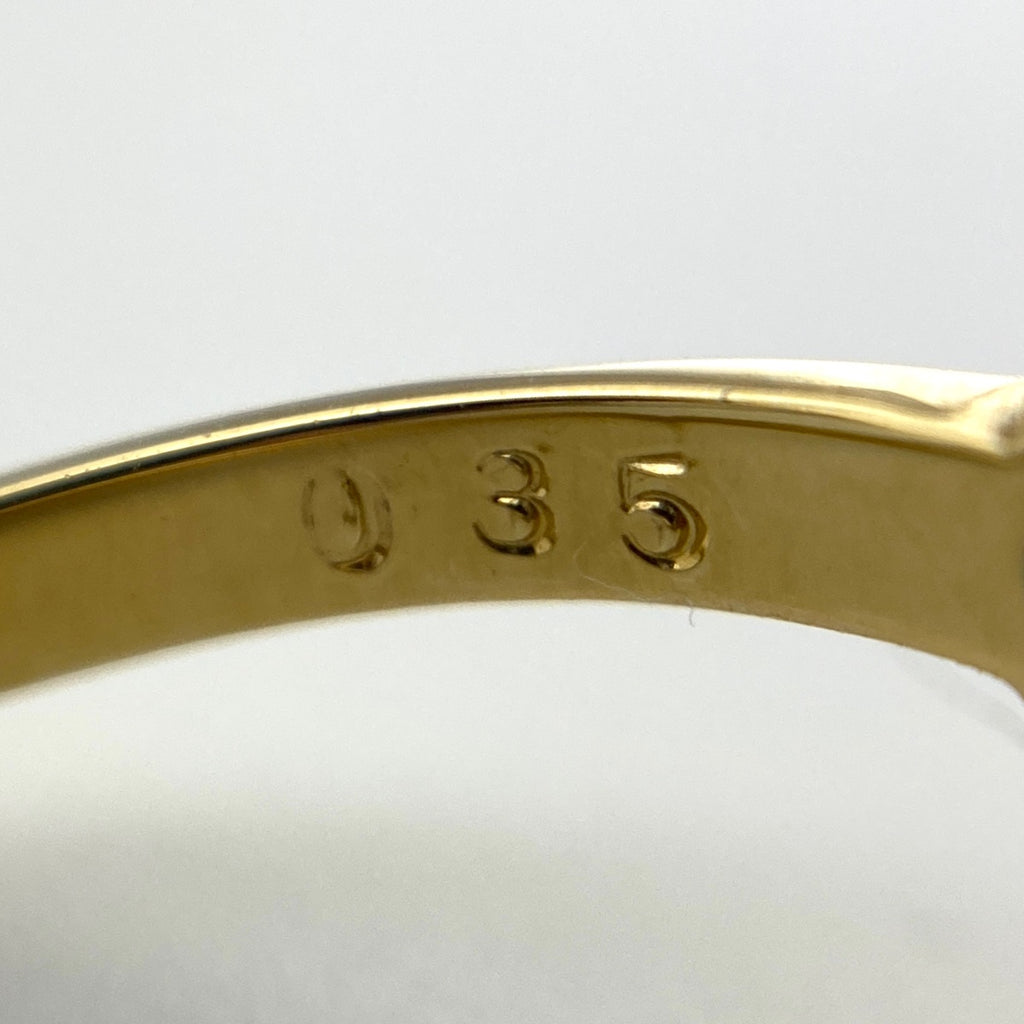 ルビー デザインリング YG イエローゴールド 指輪 メレダイヤ リング 10.5号 K18 ルビー ダイヤモンド レディース 【中古】nbjwl