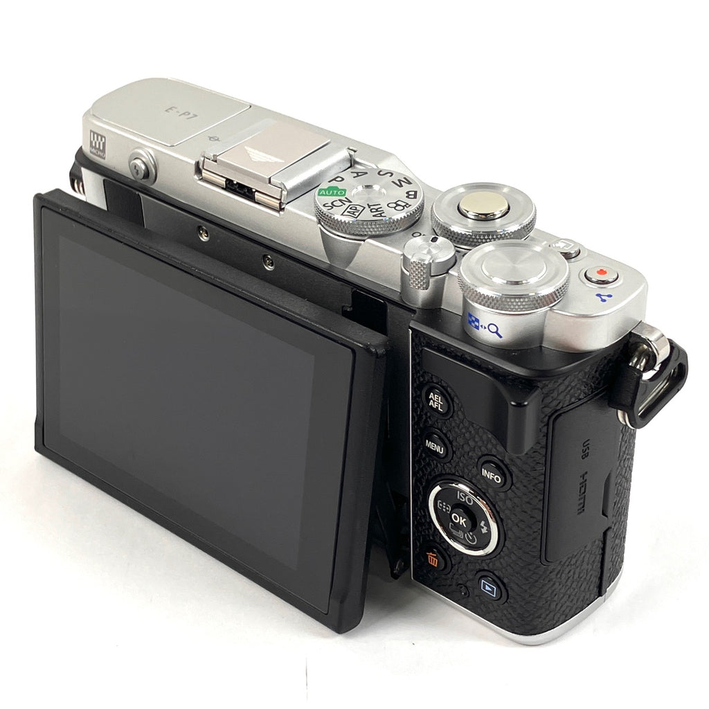 オリンパス OLYMPUS PEN E-P7 14-42mm EZレンズキット シルバー デジタル ミラーレス 一眼カメラ 【中古】