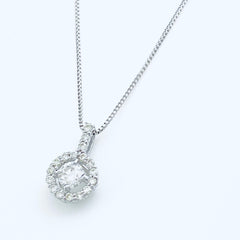 メレダイヤ デザインネックレス WG ホワイトゴールド ペンダント ネックレス K18 WG ダイヤモンド レディース 【中古】 
 ラッピング可
