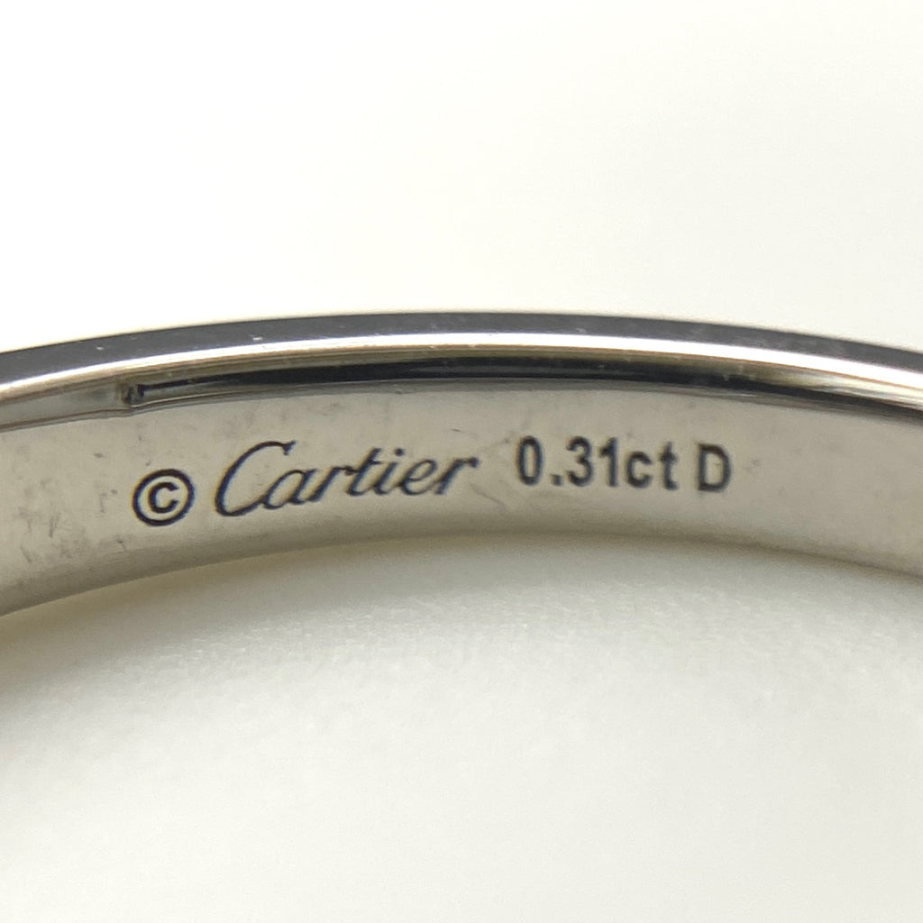 カルティエ ソリテール 1895 ハーフエタニティ リング プラチナ 指輪 リング 7.5号 Pt950 ダイヤモンド レディース 【中古】brjwl