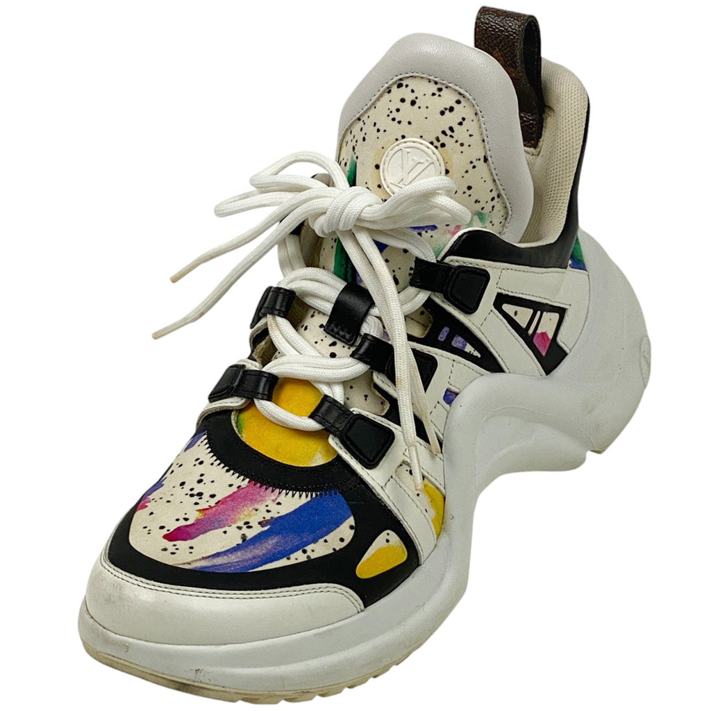 ルイ・ヴィトン LV アークライト スニーカー モノグラム 靴 スニーカー レザー キャンバス ホワイト マルチカラー メンズ 【中古】
