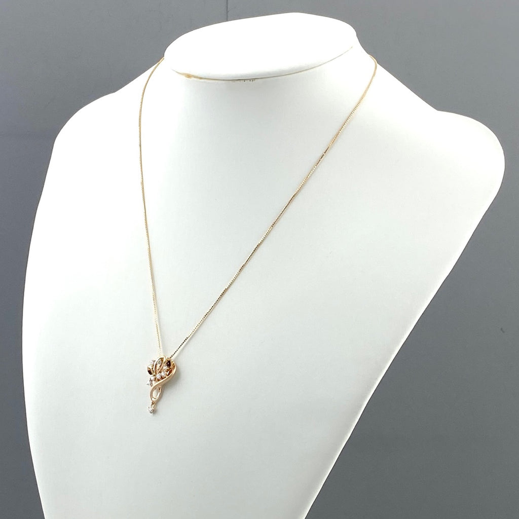 【在庫一掃】 メレダイヤ デザインネックレス PG ピンクゴールド ペンダント ネックレス K18 ダイヤモンド レディース 【中古】nbjwl