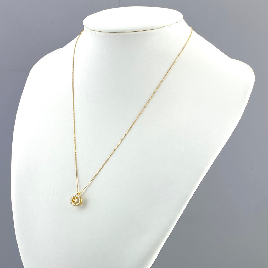 メレダイヤ デザインネックレス YG イエローゴールド ペンダント ネックレス K18 ダイヤモンド レディース 【中古】nbjwl