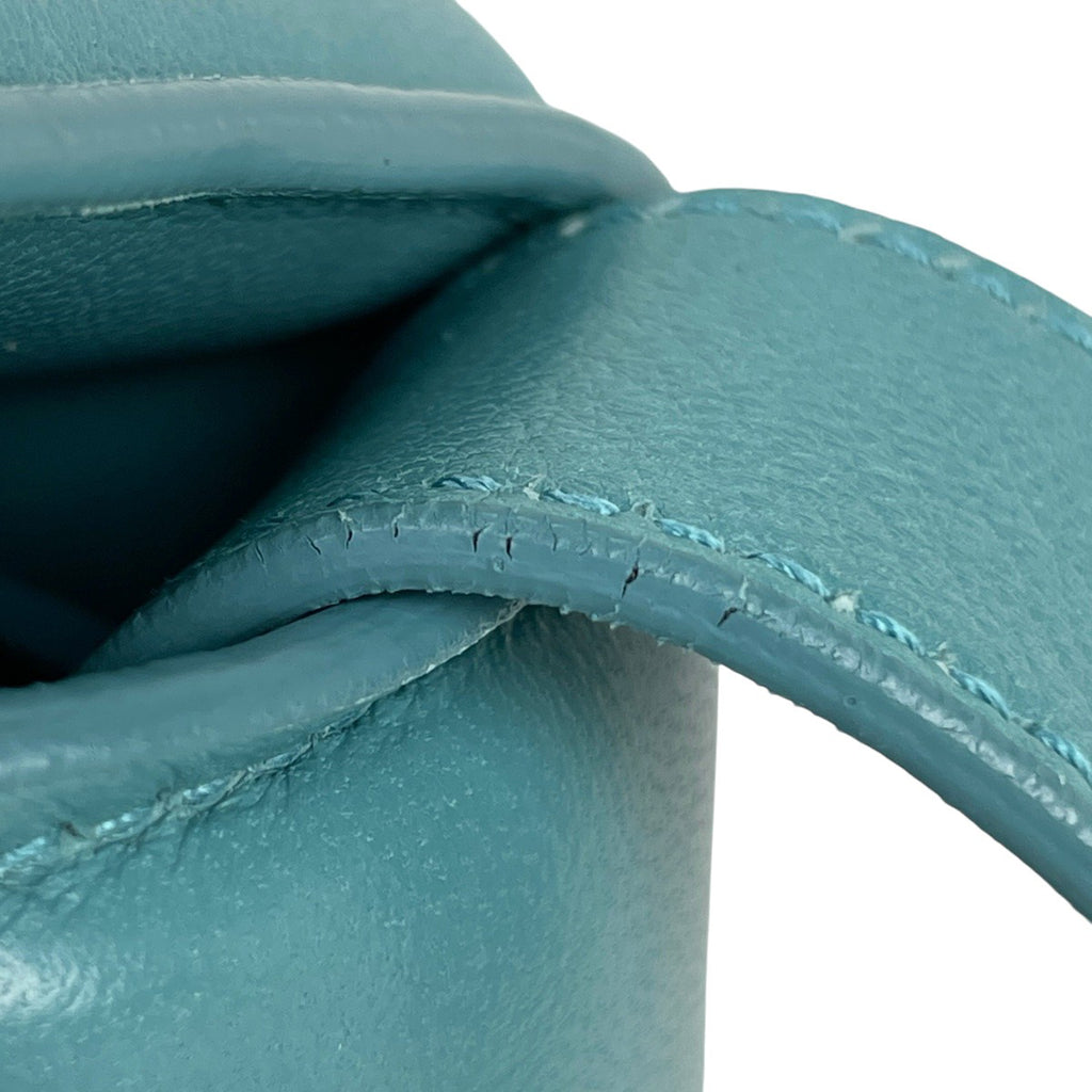 【在庫一掃】 ボッテガヴェネタ パデッド カセット ショルダーバッグ マキシイントレチャート ショルダーバッグ レザー ターコイズブルー レディース 【中古】 brbag