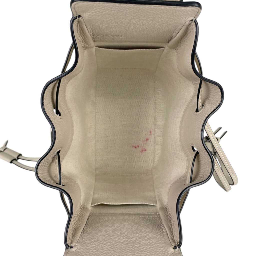 ロエベ ハンモック ドローストリング バッグ ミニ アナグラム 2WAY ショルダーバッグ ハンドバッグ レザー グレージュ レディース 【中古】