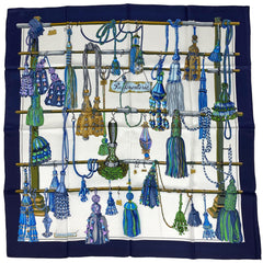 エルメス カレ 90 Passementerie 紐飾り スカーフ シルク ネイビー マルチカラー レディース 【中古】 brbag
