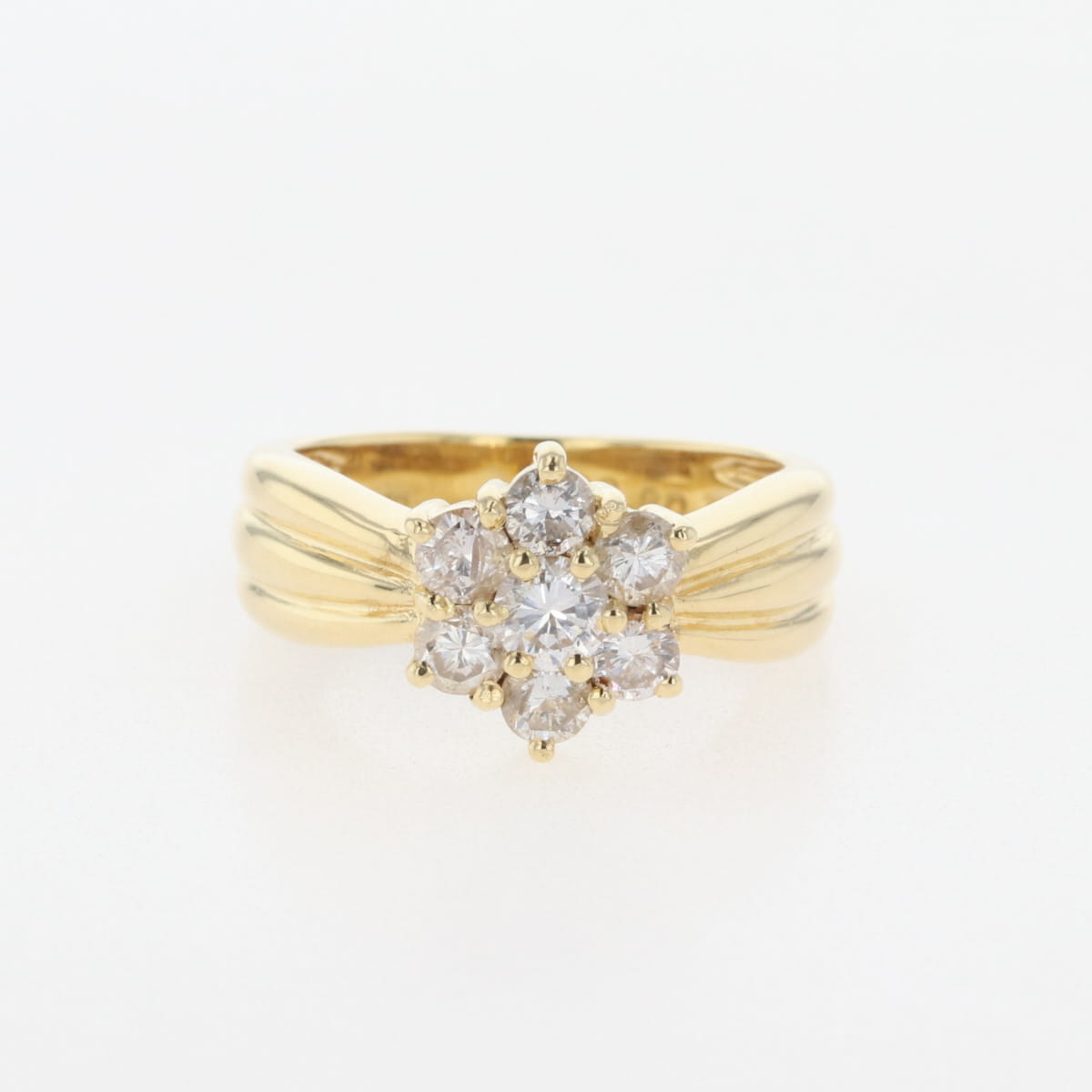 バイセル公式】メレダイヤ デザインリング YG イエローゴールド 指輪