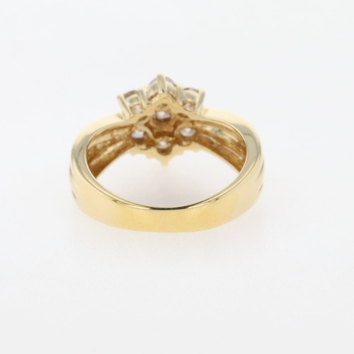 k18 メレダイヤリング10号♪ メレダイヤ デザインリング 10号 K18