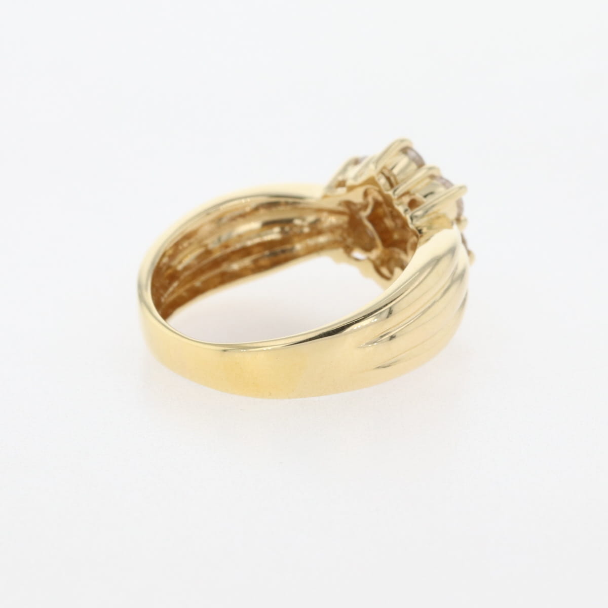 バイセル公式】メレダイヤ デザインリング YG イエローゴールド 指輪