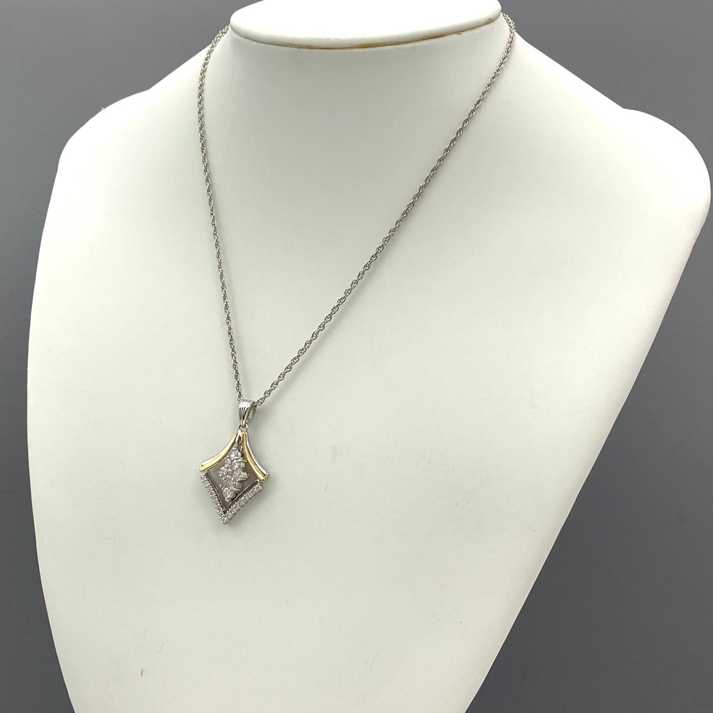 メレダイヤ デザインネックレス プラチナ ペンダント ネックレス Pt900 Pt850 K18 レディース 【中古】nbjwl