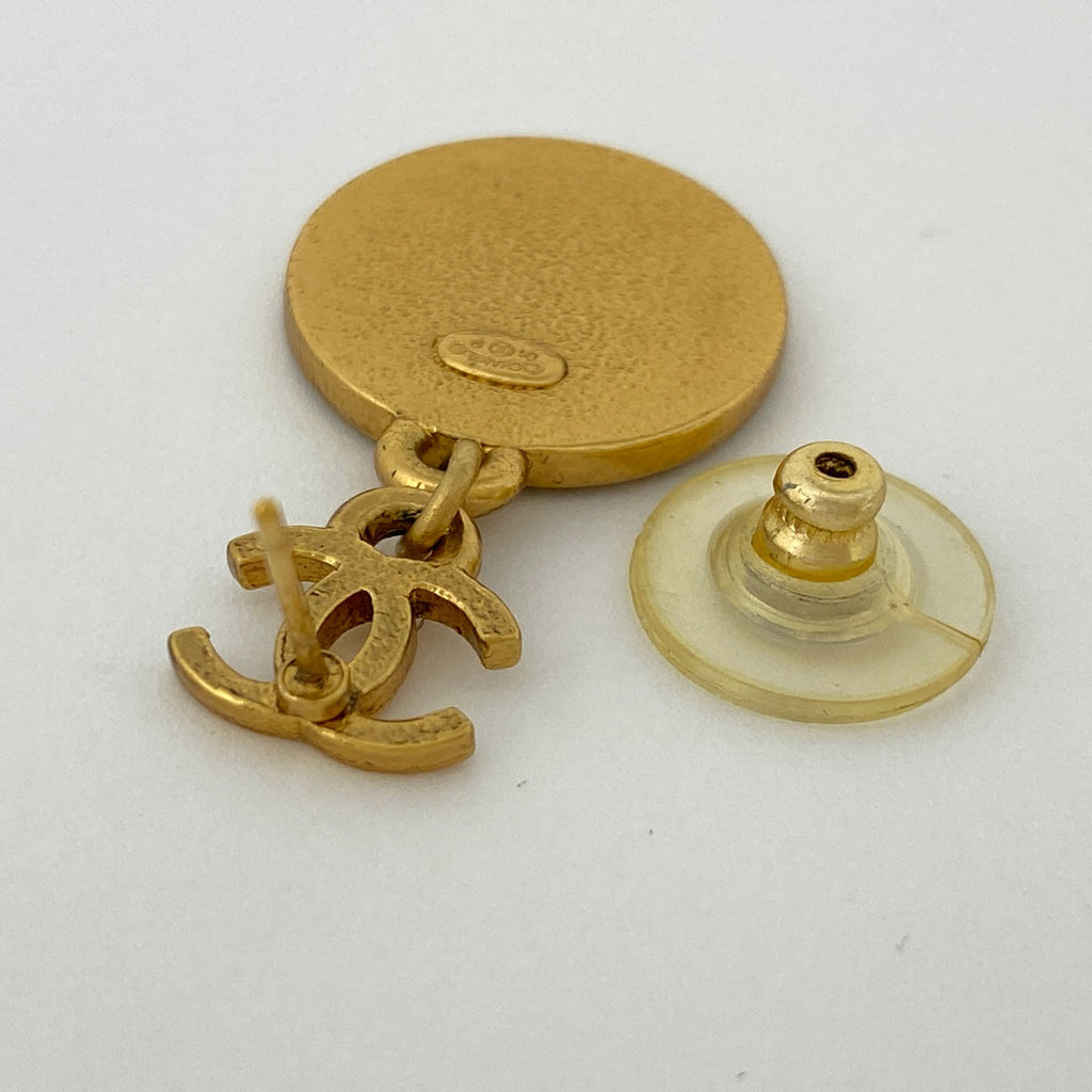 シャネル ココマーク ラウンド ピアス スター 星 スイング ピアス GP ゴールド ブラック レディース 【中古】 
 ラッピング可