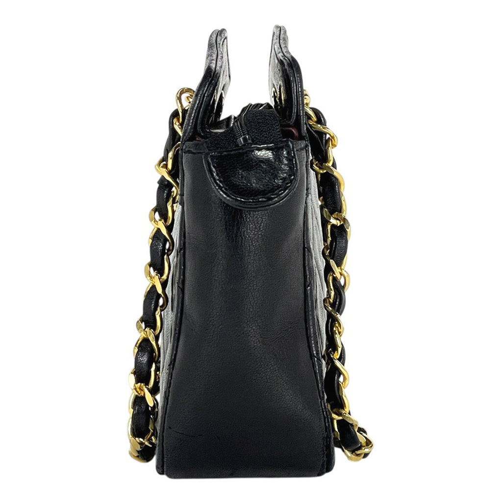シャネル ココマーク チェーン ハンドバッグ マトラッセ ハンドバッグ レザー ブラック レディース 【中古】brbag