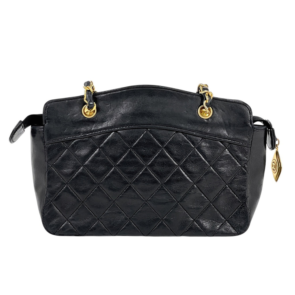 シャネル ココマーク チェーン ハンドバッグ マトラッセ ハンドバッグ レザー ブラック レディース 【中古】brbag