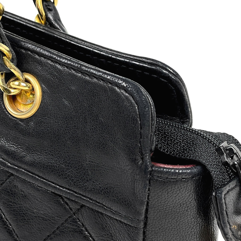 シャネル ココマーク チェーン ハンドバッグ マトラッセ ハンドバッグ レザー ブラック レディース 【中古】brbag