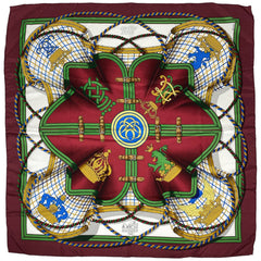 エルメス カレ 90 GRANDE TENUE 馬の礼装 スカーフ シルク ボルドー マルチカラー レディース 【中古】brbag