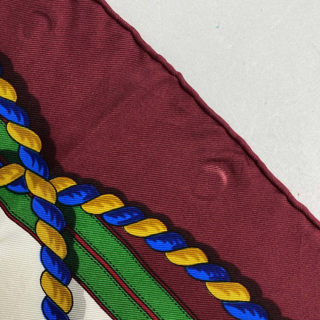 エルメス カレ 90 GRANDE TENUE 馬の礼装 スカーフ シルク ボルドー マルチカラー レディース 【中古】brbag