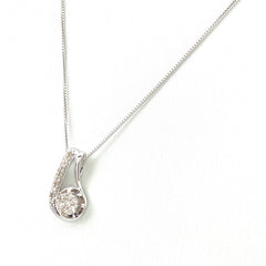 メレダイヤ デザインネックレス WG ホワイトゴールド ペンダント ネックレス K18 WG ダイヤモンド レディース 【中古】nbjwl