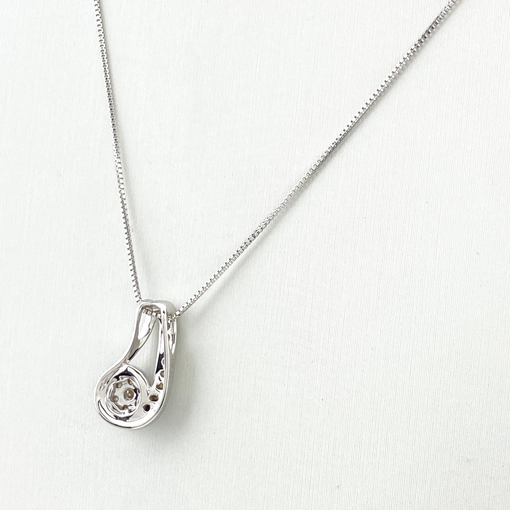 メレダイヤ デザインネックレス WG ホワイトゴールド ペンダント ネックレス K18 WG ダイヤモンド レディース 【中古】nbjwl