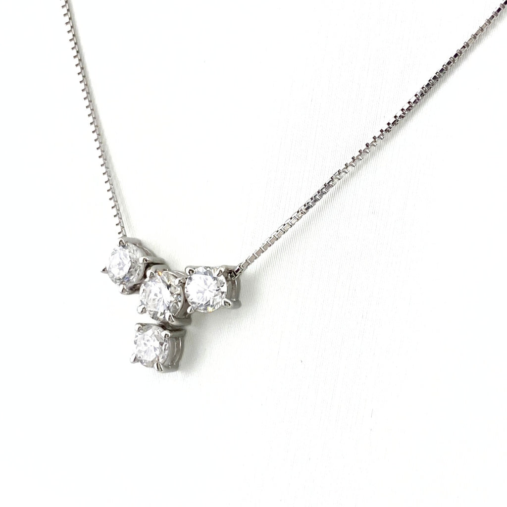 メレダイヤ デザインネックレス プラチナ ペンダント ネックレス Pt900 Pt850 ダイヤモンド レディース 【中古】nbjwl