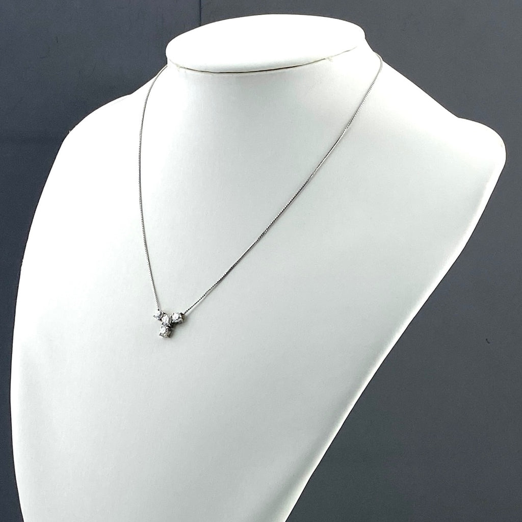 メレダイヤ デザインネックレス プラチナ ペンダント ネックレス Pt900 Pt850 ダイヤモンド レディース 【中古】nbjwl