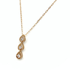 トリロジー メレダイヤ デザインネックレス PG ピンクゴールド ペンダント ネックレス K18 PG ダイヤモンド レディース 【中古】brjwl