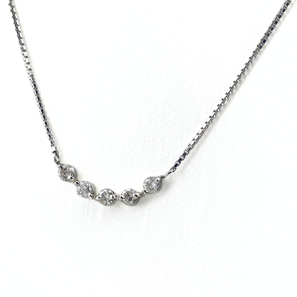 メレダイヤ デザインネックレス プラチナ ペンダント ネックレス Pt850 ダイヤモンド レディース 【中古】nbjwl