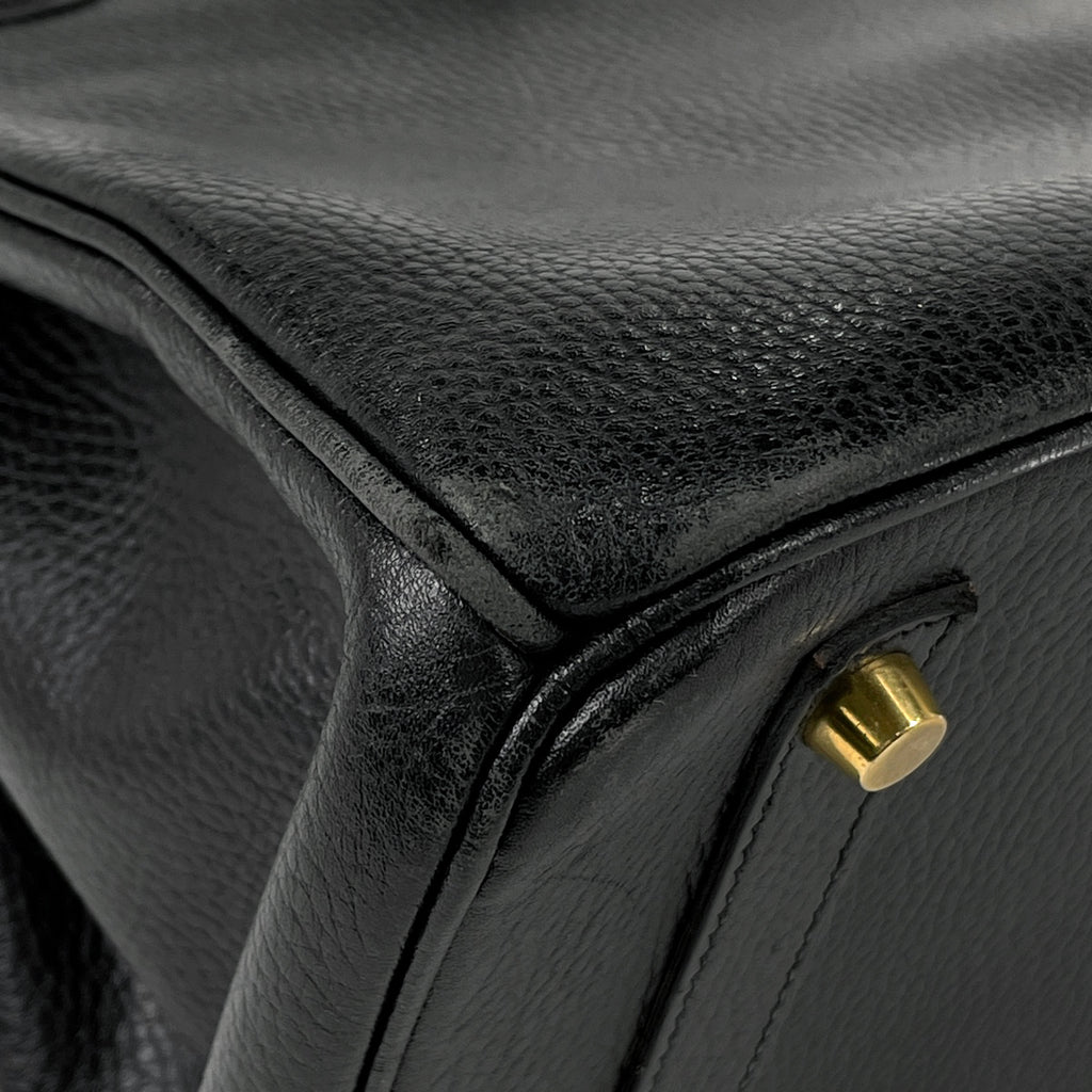 エルメス バーキン 35 手提げ ハンドバッグ アルデンヌ ブラック □C レディース 【中古】brbag