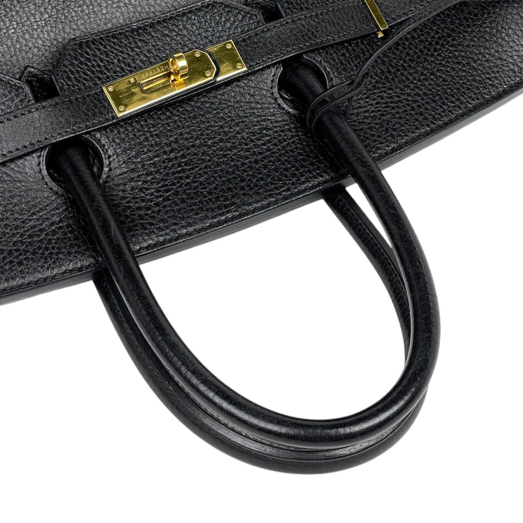 エルメス バーキン 35 手提げ ハンドバッグ アルデンヌ ブラック □C レディース 【中古】brbag