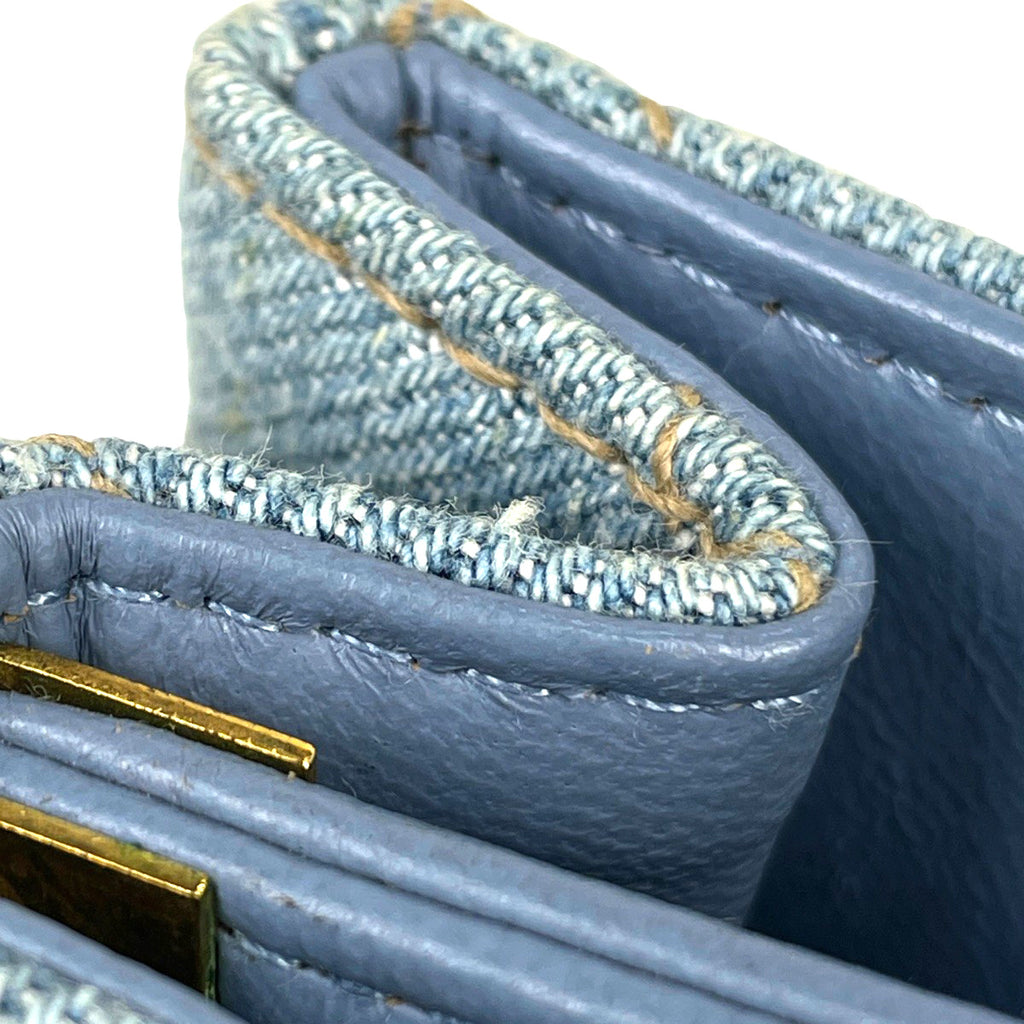 シャネル ココマーク ハンドバッグ ダブルターンロック 手提げ ハンドバッグ デニム ライトブルー レディース 【中古】brbag