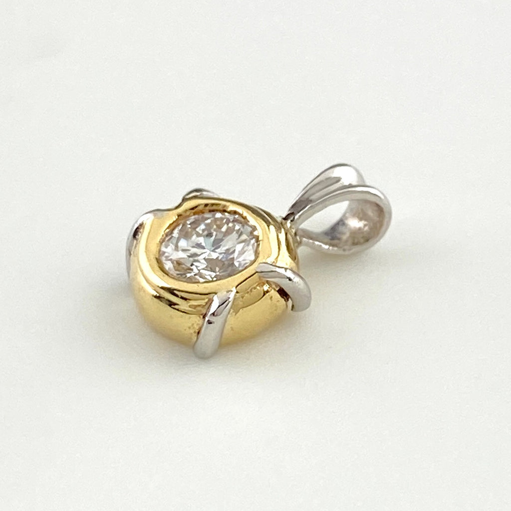 ダイヤモンド ペンダントトップ YG イエローゴールド プラチナ ペンダントトップ K18 Pt900 ダイヤモンド レディース 【中古】nbjwl