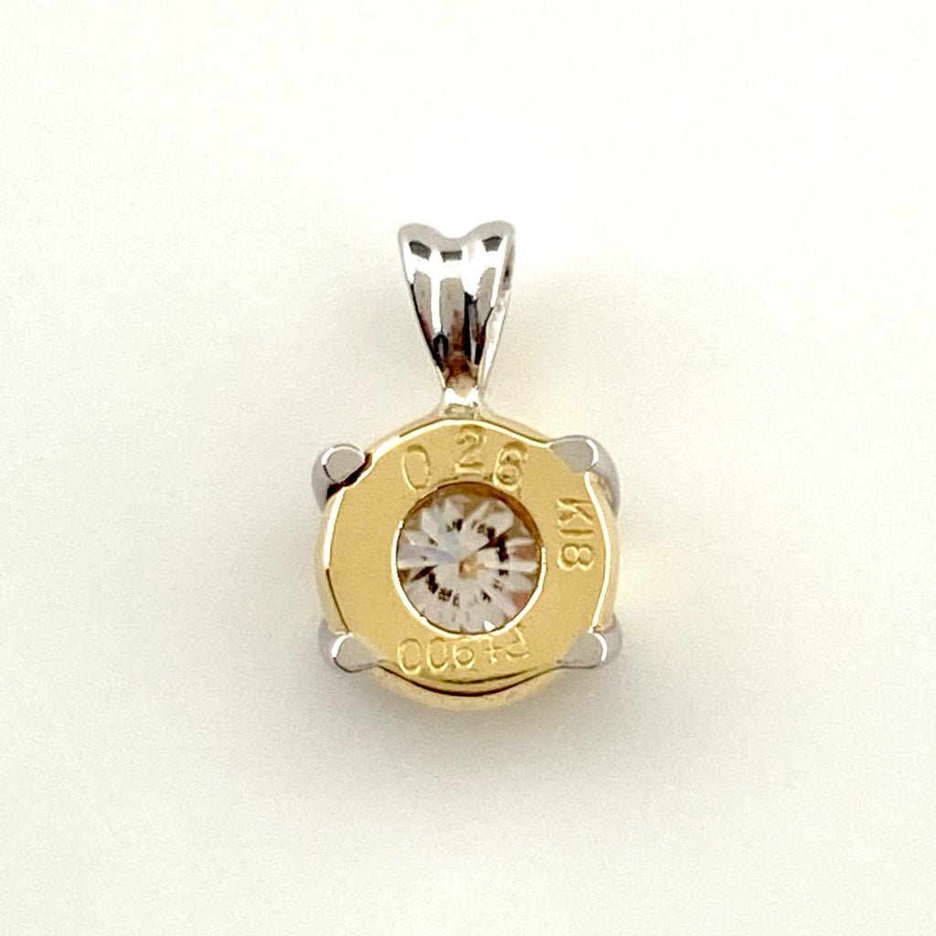 ダイヤモンド ペンダントトップ YG イエローゴールド プラチナ ペンダントトップ K18 Pt900 ダイヤモンド レディース 【中古】nbjwl