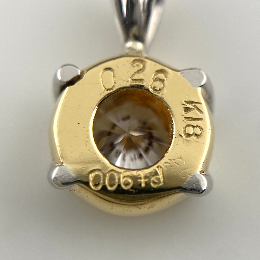 ダイヤモンド ペンダントトップ YG イエローゴールド プラチナ ペンダントトップ K18 Pt900 ダイヤモンド レディース 【中古】nbjwl