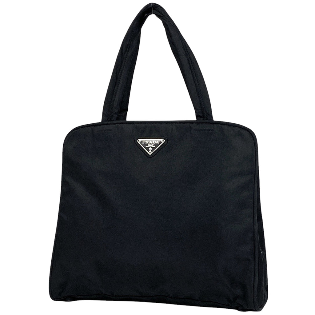 プラダ ロゴプレート ハンドバッグ ナイロン ネロ(ブラック) レディース 【中古】 brbag