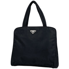 【最終値引き】 プラダ ロゴプレート ハンドバッグ ナイロン ネロ(ブラック) レディース 【中古】 brbag