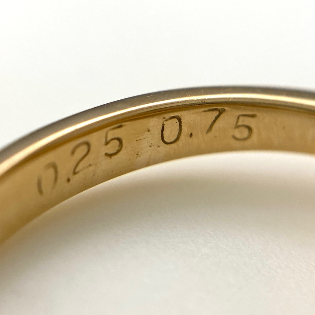 メレダイヤ デザインリング YG イエローゴールド 指輪 リング 9号 K18 ダイヤモンド レディース 【中古】nbjwl