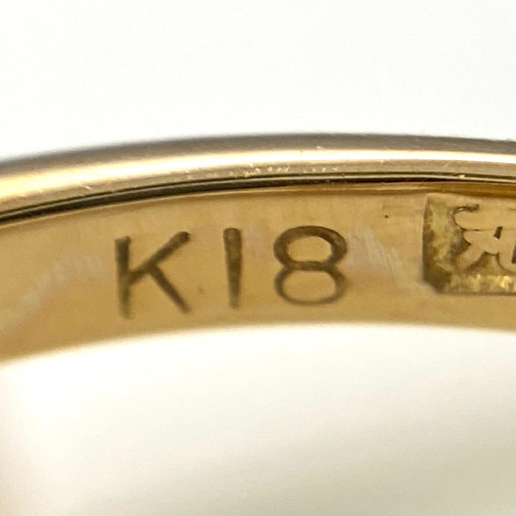 メレダイヤ デザインリング YG イエローゴールド 指輪 リング 9号 K18 ダイヤモンド レディース 【中古】nbjwl