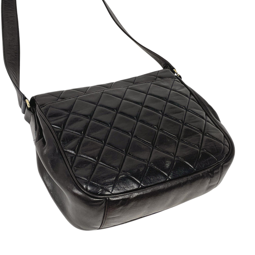 シャネル ココマーク ショルダーバッグ 斜め掛け ショルダーバッグ レザー ブラック レディース 【中古】 brbag