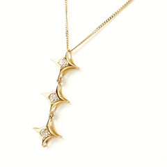 メレダイヤ デザインネックレス YG イエローゴールド ペンダント 2WAY ネックレス K18 ダイヤモンド レディース 【中古】nbjwl